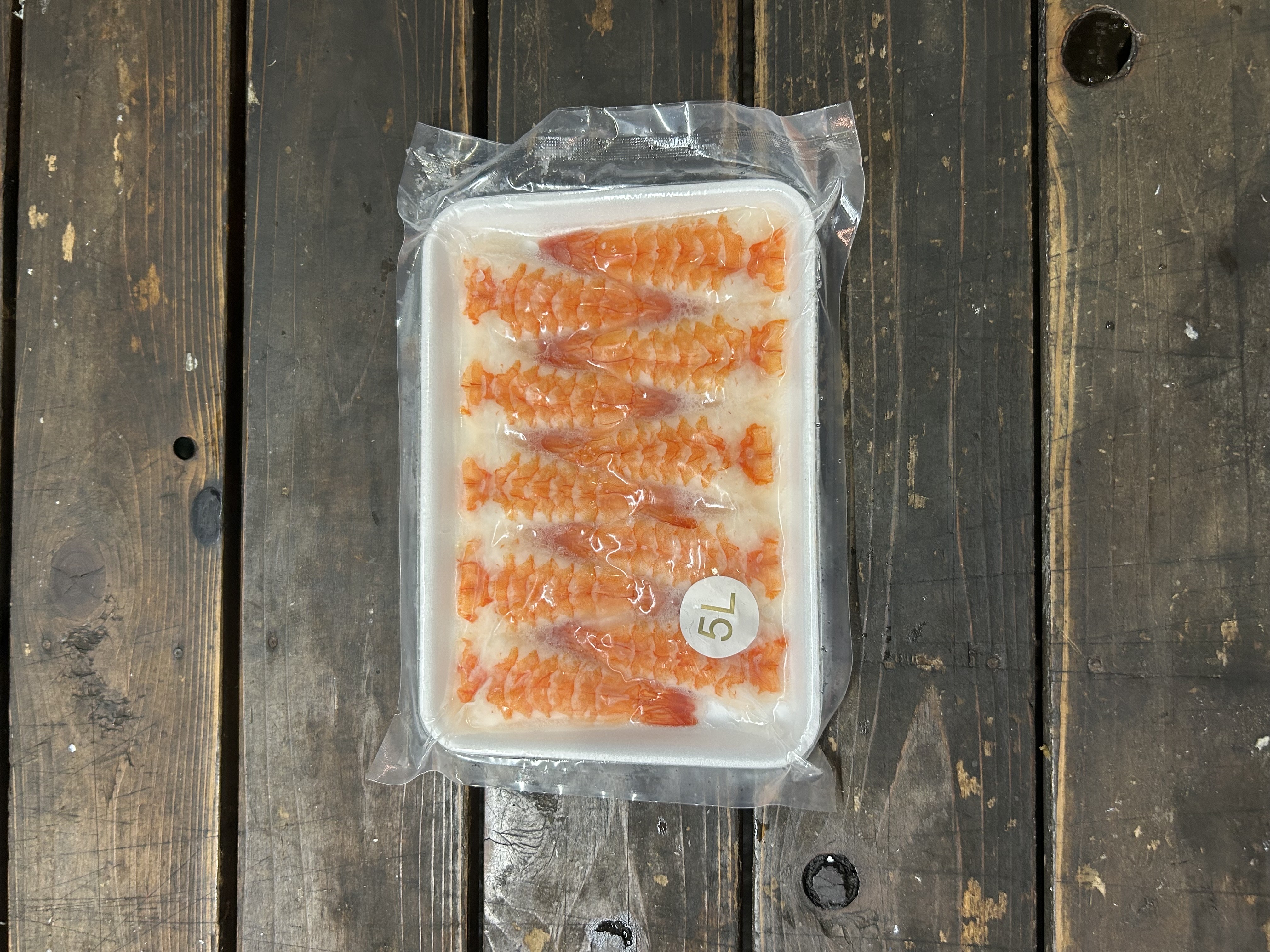 活ﾎﾞｲﾙﾊﾞﾅﾒｲ頭肉付寿司海老(中国産)5L